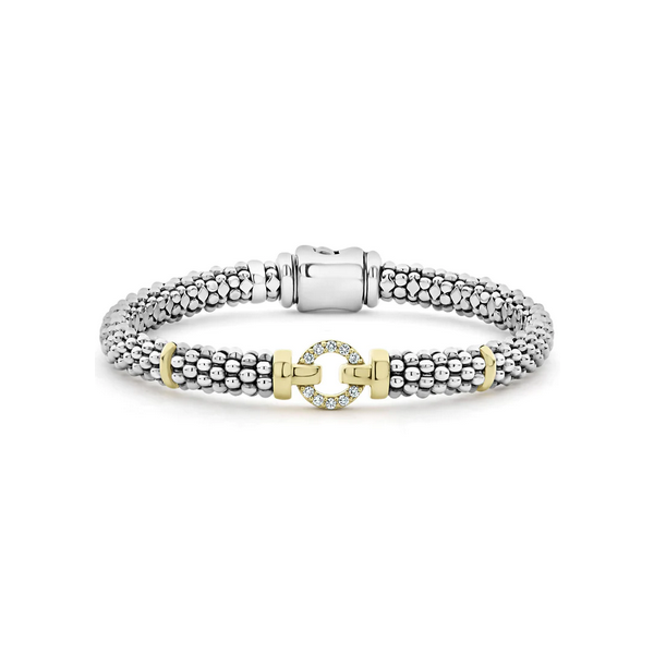 Two-Tone Diamond Circle Caviar Bracelet Baxter's Fine Jewelry Warwick, RI