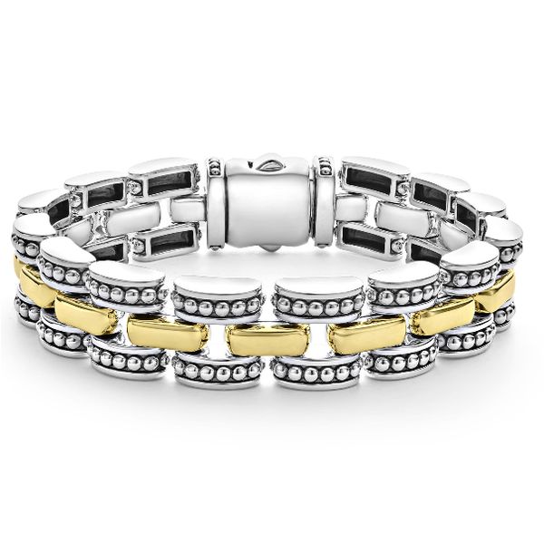 Two Tone Caviar Link Bracelet Baxter's Fine Jewelry Warwick, RI