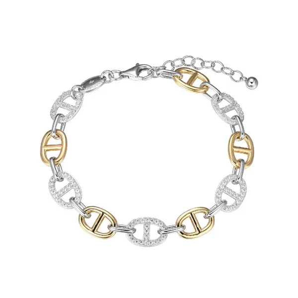Sterling Silver Yellow Gold Plated CZ Bracelet Baxter's Fine Jewelry Warwick, RI