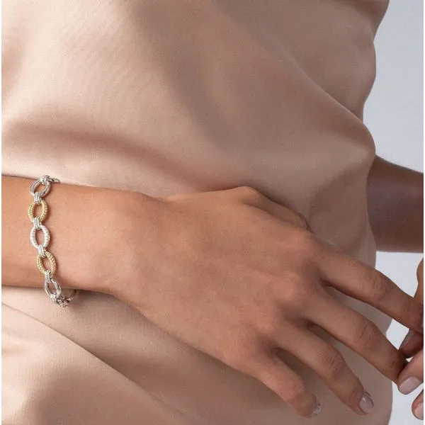 Two Tone and Diamond Link Bracelet thumb image 3