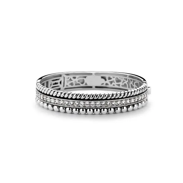 Textured CZ Bangle Bracelet Baxter's Fine Jewelry Warwick, RI