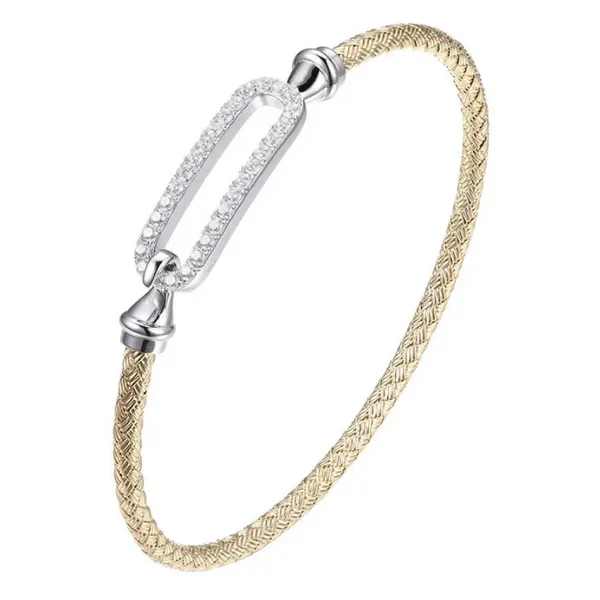 Sterling Silver CZ Woven Bracelet Baxter's Fine Jewelry Warwick, RI