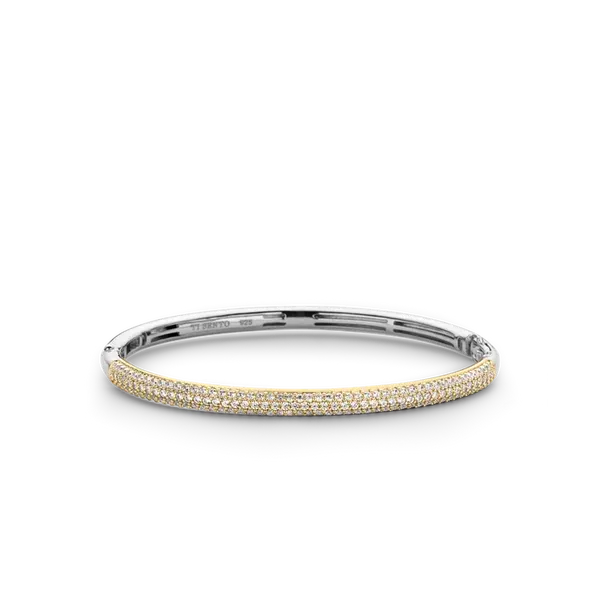 Gold Plated Pave CZ Bangle Baxter's Fine Jewelry Warwick, RI