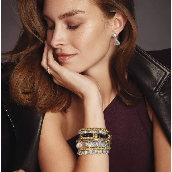 Two Tone Single Station Diamond Caviar Bracelet Image 3 Baxter's Fine Jewelry Warwick, RI