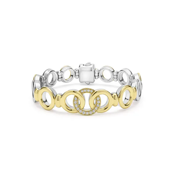 Two-Tone Interlocking Diamond Link Bracelet thumb image 1