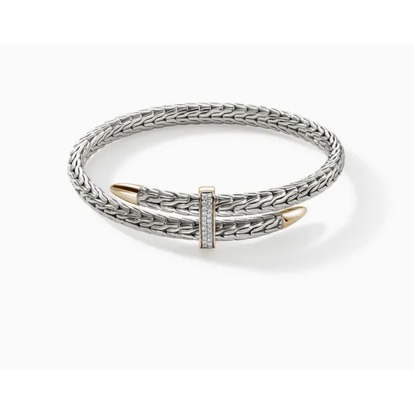 Spear Flex Cuff, Silver, Gold, Diamonds Baxter's Fine Jewelry Warwick, RI