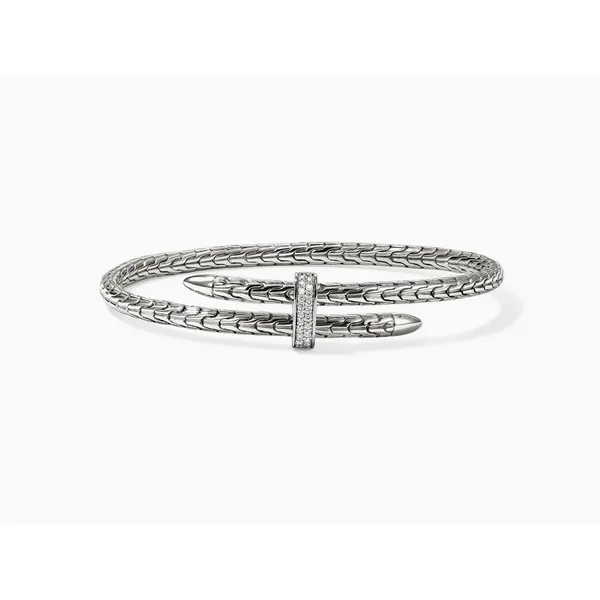 Spear Flex Cuff, Sterling Silver, Diamonds, Slim
