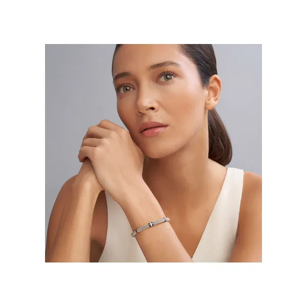 Single Station Diamond Caviar Bracelet | 6mm