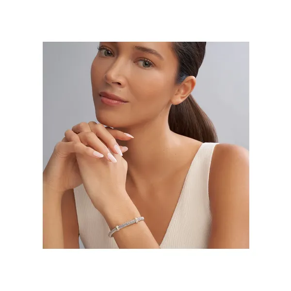 Double X Caviar Diamond Bracelet 6mm