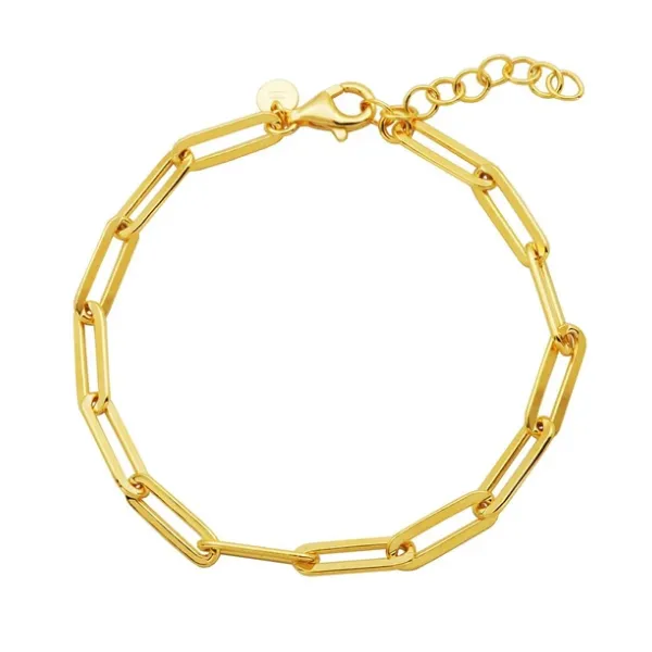 Sterling Silver Gold Plated Paperclip Bracelet Baxter's Fine Jewelry Warwick, RI