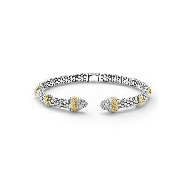 Two-Tone Caviar Diamond Versa Torque Bracelet