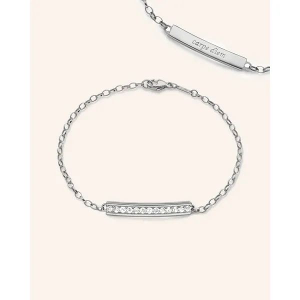 \Carpe Diem\ White Sapphire Poesy Bracelet