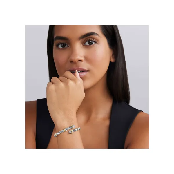Two-Tone Caviar Diamond Versa Bypass Bracelet 7\