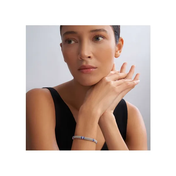 Single Station Diamond Caviar Bracelet | 6mm