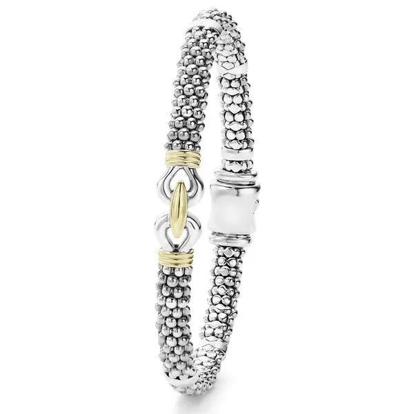 6mm Two Tone Caviar Buckle Bracelet