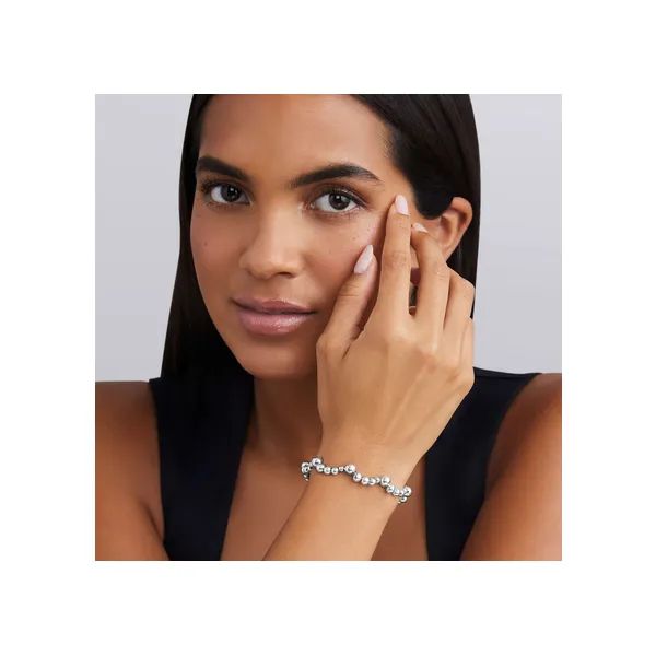 Silver Beaded Scalloped Bracelet 7