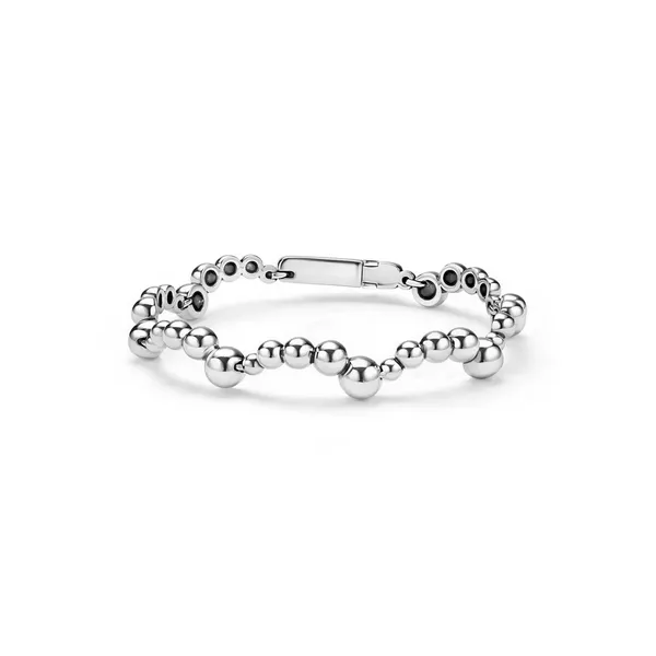 Silver Beaded Scalloped Bracelet 7