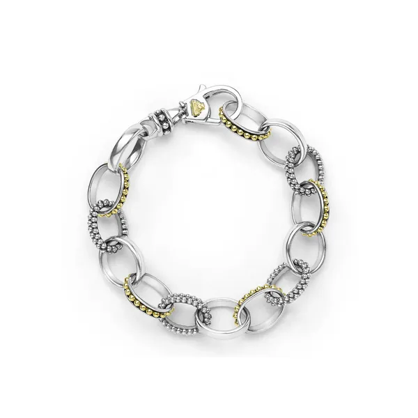 Large Two-Tone Caviar Link Bracelet Baxter's Fine Jewelry Warwick, RI