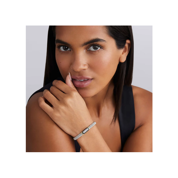 Two-Tone Black Ceramic Diamond Caviar Bracelet | 6mm Image 2 Baxter's Fine Jewelry Warwick, RI