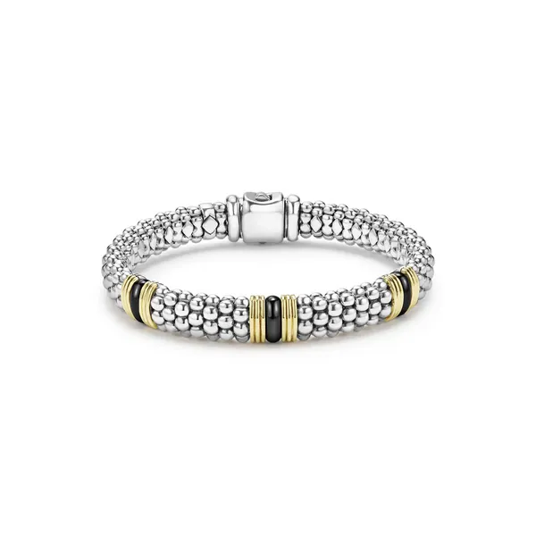 Two-Tone Black Ceramic Station Bracelet | 9mm Baxter's Fine Jewelry Warwick, RI