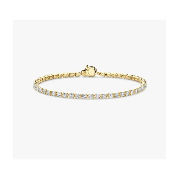 Sterling Silver Gold Plated CZ Tennis Bracelet Baxter's Fine Jewelry Warwick, RI