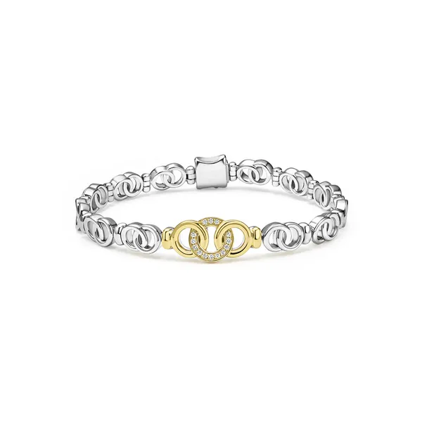 Two-Tone Interlocking Diamond Link Bracelet Baxter's Fine Jewelry Warwick, RI
