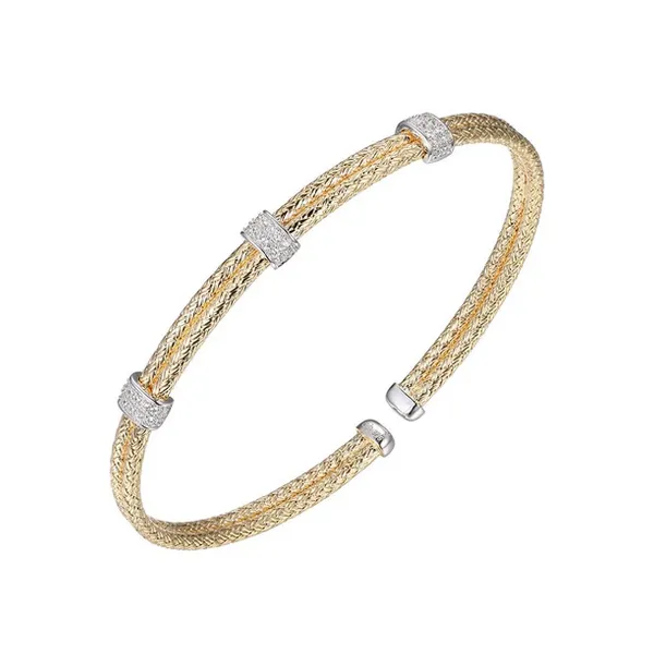 Sterling Silver Yellow Gold Plated Mesh Cuff Bracelet Baxter's Fine Jewelry Warwick, RI