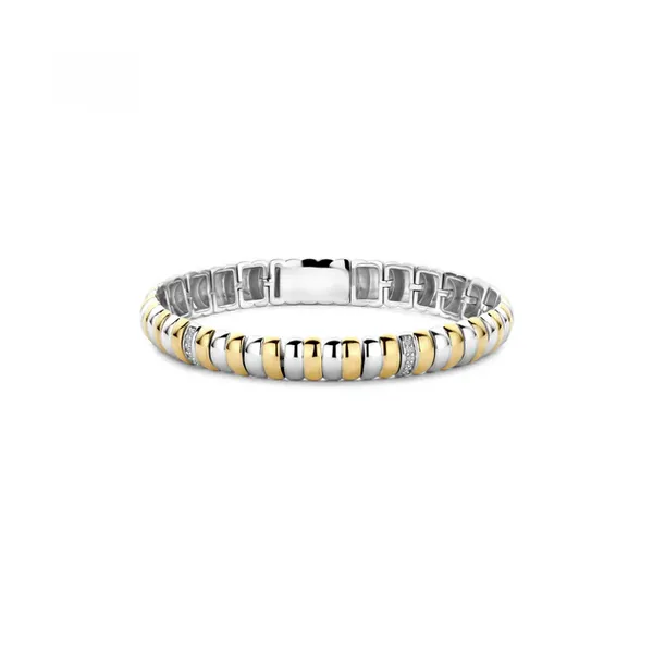 Sterling Silver Two Tone CZ Bracelet Baxter's Fine Jewelry Warwick, RI