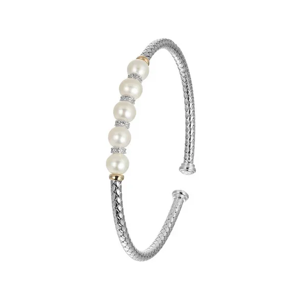 Pearl and CZ Cuff Bracelet Baxter's Fine Jewelry Warwick, RI