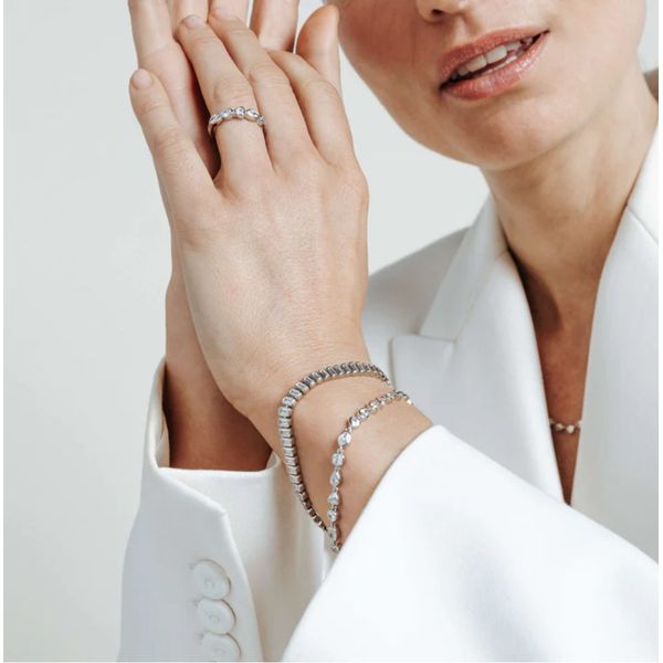 Sterling Silver CZ Tennis Bracelet Image 2 Baxter's Fine Jewelry Warwick, RI