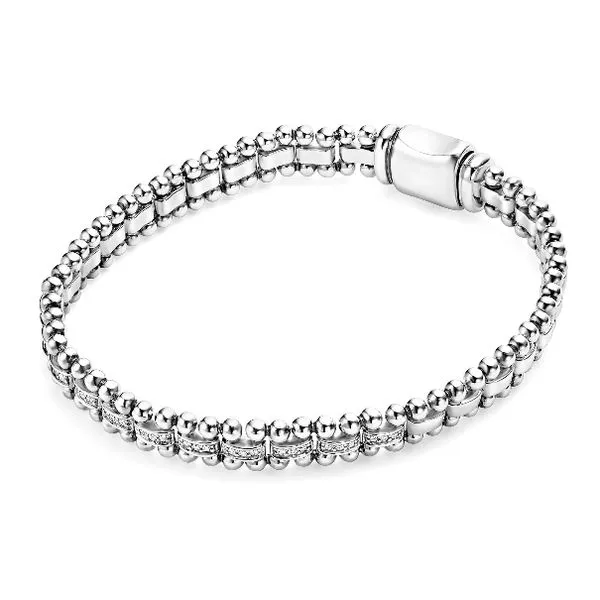 Caviar Diamond Link Bracelet Image 2 Baxter's Fine Jewelry Warwick, RI