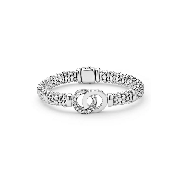 Silver Interlocking Diamond Caviar Bracelet | 9mm Baxter's Fine Jewelry Warwick, RI