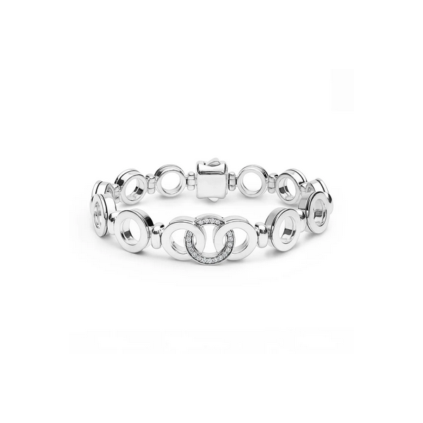 Silver Interlocking Diamond Link Bracelet Baxter's Fine Jewelry Warwick, RI