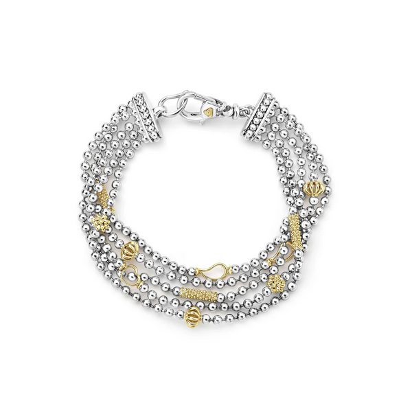 Two-Tone Caviar Five Strand Chain Bracelet Baxter's Fine Jewelry Warwick, RI