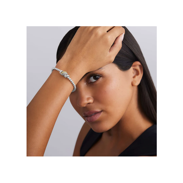 Two-Tone Four Ring Diamond Stretch Bracelet 7