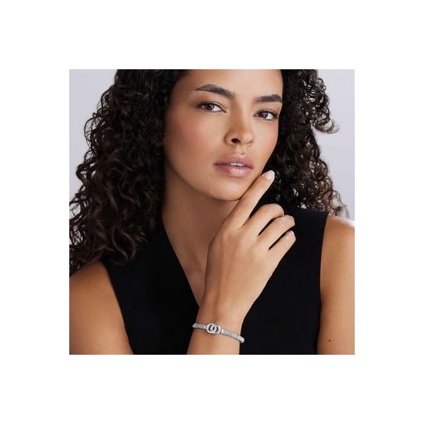 Silver Interlocking Diamond Caviar Bracelet | 6mm Image 2 Baxter's Fine Jewelry Warwick, RI