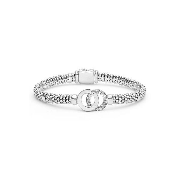 Silver Interlocking Diamond Caviar Bracelet | 6mm Baxter's Fine Jewelry Warwick, RI