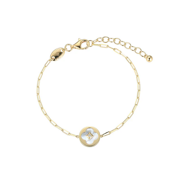 Clover Mother-of-Pearl Disc Bracelet Baxter's Fine Jewelry Warwick, RI