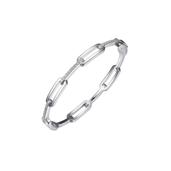 Sterling Silver CZ Paperclip Bracelet Baxter's Fine Jewelry Warwick, RI