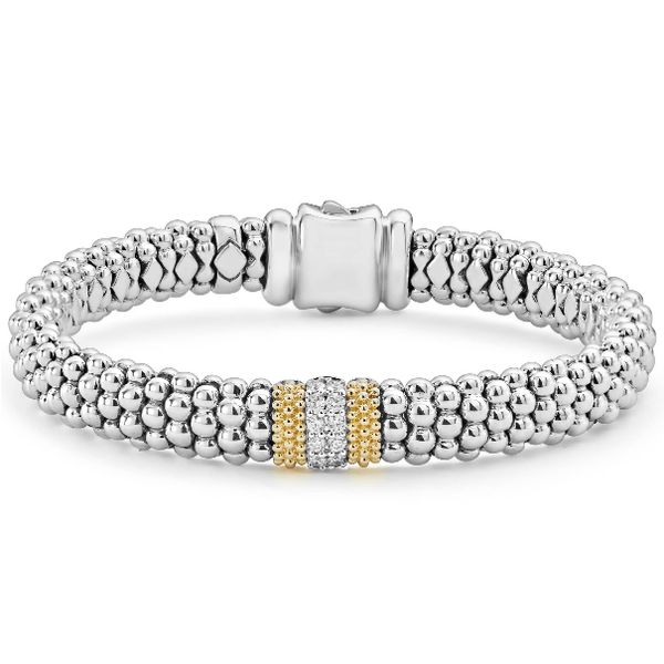 Two Tone Single Diamond Station Bracelet Baxter's Fine Jewelry Warwick, RI
