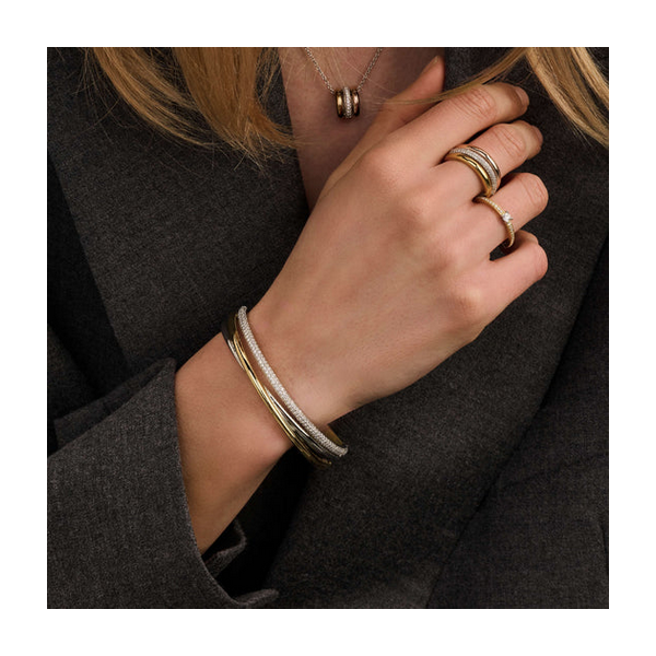 Classic CZ Crossover Bangle Image 2 Baxter's Fine Jewelry Warwick, RI