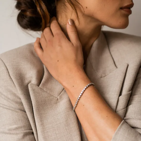 Round CZ Tennis Bracelet Image 2 Baxter's Fine Jewelry Warwick, RI