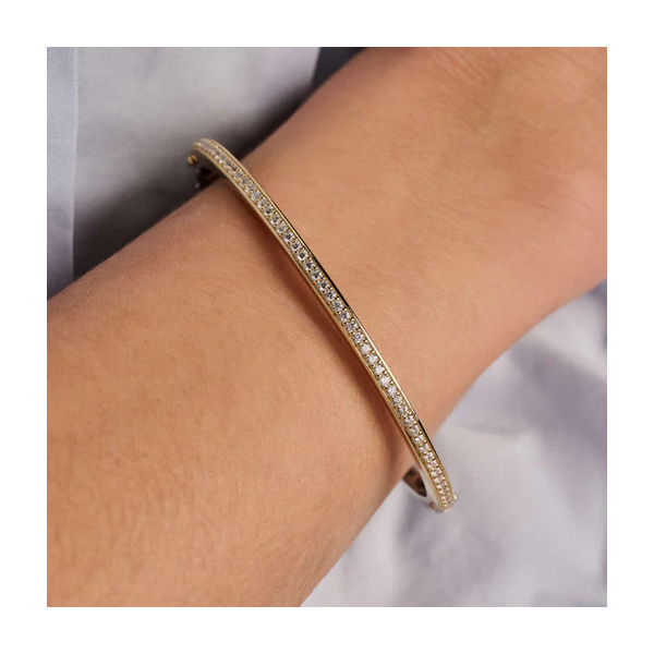 Classic Two Tone CZ Bangle Bracelet Image 2 Baxter's Fine Jewelry Warwick, RI