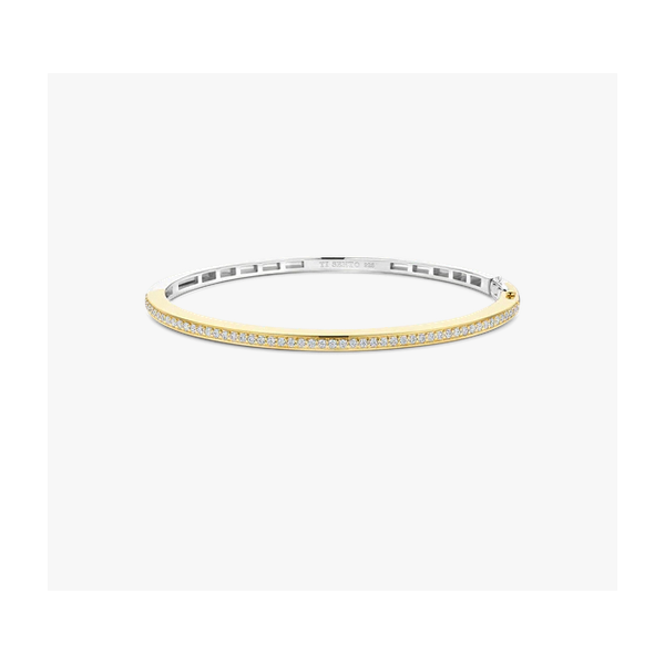 Classic Two Tone CZ Bangle Bracelet Baxter's Fine Jewelry Warwick, RI