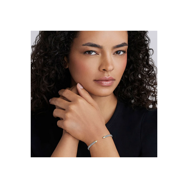 Two-Tone Mini Versa Torque Bracelet | 3mm Image 2 Baxter's Fine Jewelry Warwick, RI