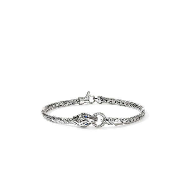 Naga Bracelet, Sterling Silver, Diamonds, Blue Sapphire, 3.5mm Baxter's Fine Jewelry Warwick, RI