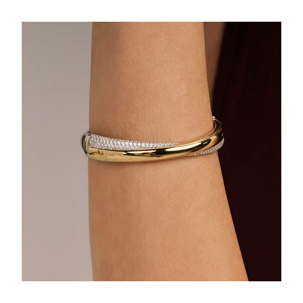 Bold Zirconia Crossover Bangle Image 2 Baxter's Fine Jewelry Warwick, RI