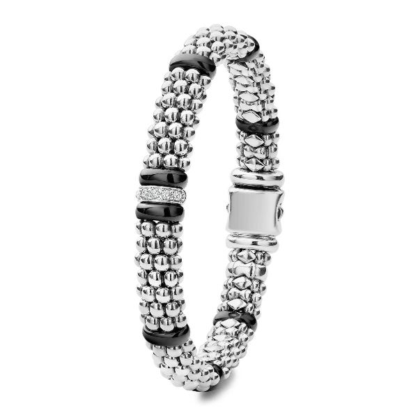 Single Station Black Ceramic Diamond Bracelet | 9mm Image 2 Baxter's Fine Jewelry Warwick, RI