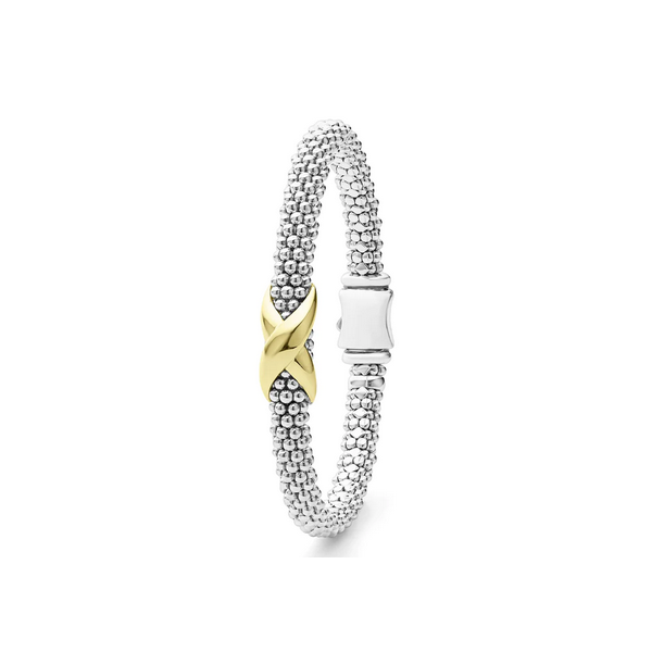 Two-Tone X Caviar Bracelet | 6mm Image 2 Baxter's Fine Jewelry Warwick, RI