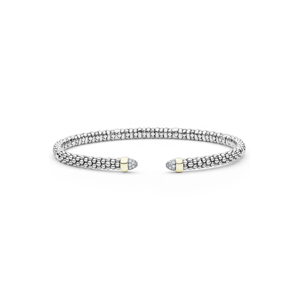 Two-Tone Diamond Mini Versa Torque Bracelet | 3mm Baxter's Fine Jewelry Warwick, RI